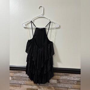 Forever 21 Black and Silver Spaghetti Strap Top Size Small